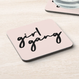 Dessous-de-verre Girl Gang   Cute Pink Girl Power Modern