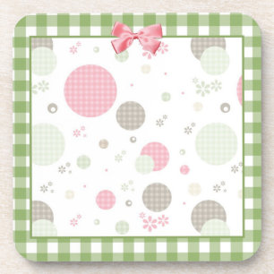 Dessous-de-verre Girly Rose En vichy Cercles Motifs mignonnes margu