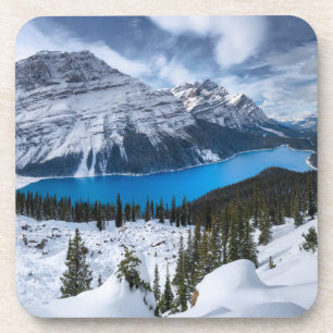 Dessous-de-verre Glace et neige   Lac Peyto, Rocheuses canadiennes