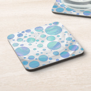Dessous-de-verre Glacier Blue Polka Dot Pattern