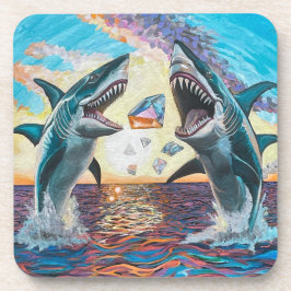 Dessous-de-verre Glamour Chomp-Shark Dressage pour les gemmes brill