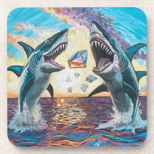 Dessous-de-verre Glamour Chomp-Shark Dressage pour les gemmes brill