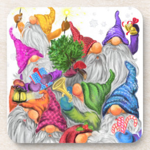 Dessous-de-verre Gnomes de Noël Boisson Coaster Cadeau