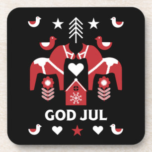 Dessous-de-verre God Jul Swedish Folk Art