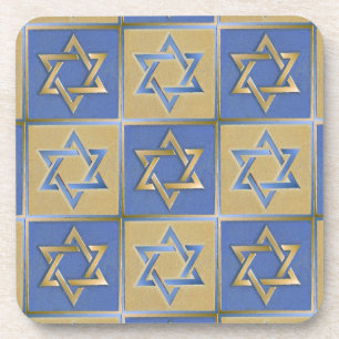 Dessous-de-verre Gold Blue Star de David Art Panels