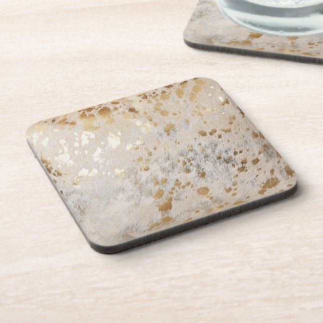 Dessous-de-verre Gold Cowhide Print Metallic (Côté gauche)