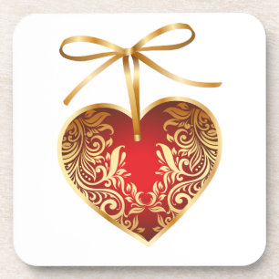 Dessous-de-verre Gold Filigree Heart