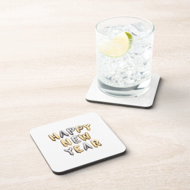 Dessous-de-verre Gold Grey Happy New Year (Côté Droit)