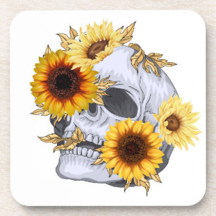 DESSOUS-DE-VERRE GOLDEN BLOOM SKULL