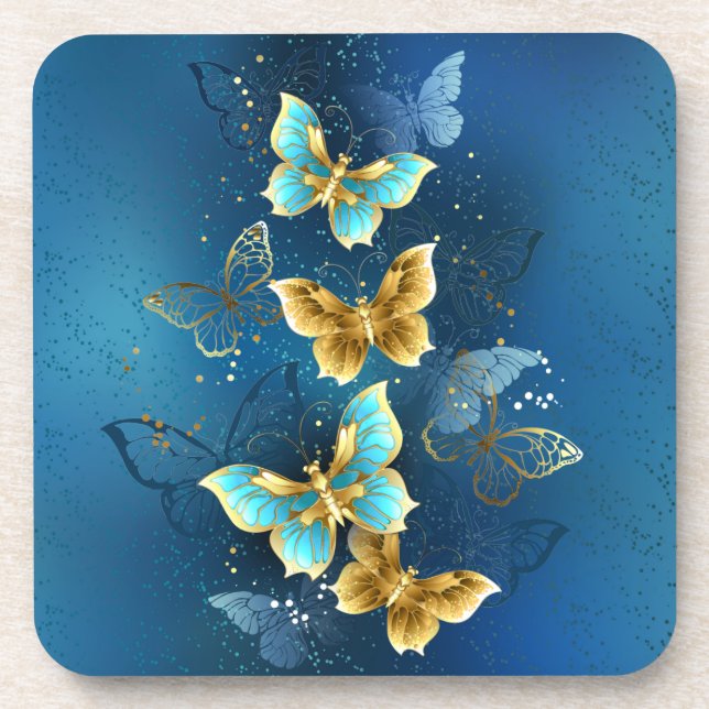 Dessous-de-verre Golden butterflies (Devant)