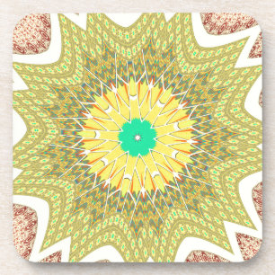 Dessous-de-verre gOLDEN JAUNE motif tribal d'origine africaine