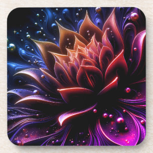 Dessous-de-verre Golden Lotus Radiance - Conception mystique Abstra
