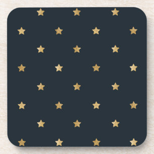Dessous-de-verre Golden Stars on Midnight Black