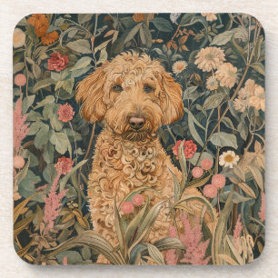 Dessous-de-verre Goldendoodle Chiot dans William Morris Style Garde