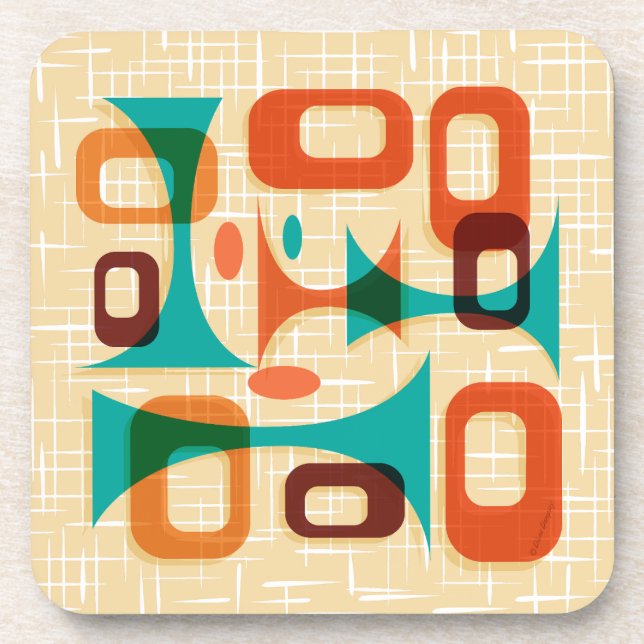 Dessous de verre googie modernes du milieu du sièc (Devant)