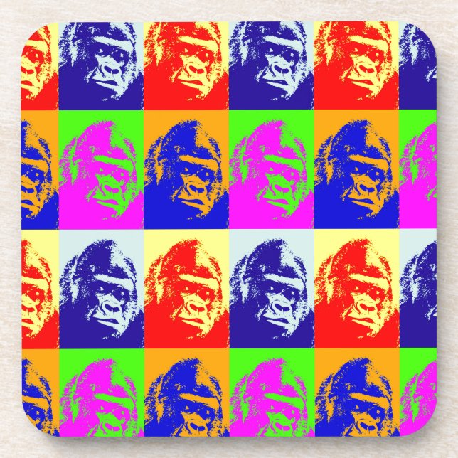 Dessous-de-verre Gorilla Pop Art (Devant)