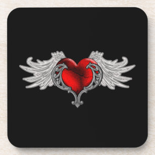 Dessous-de-verre Goth Heart avec Ange Wings