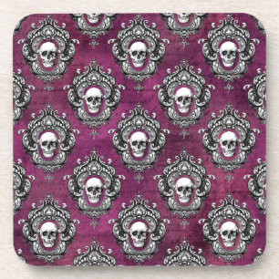 Dessous-de-verre Gothique crâne et violet