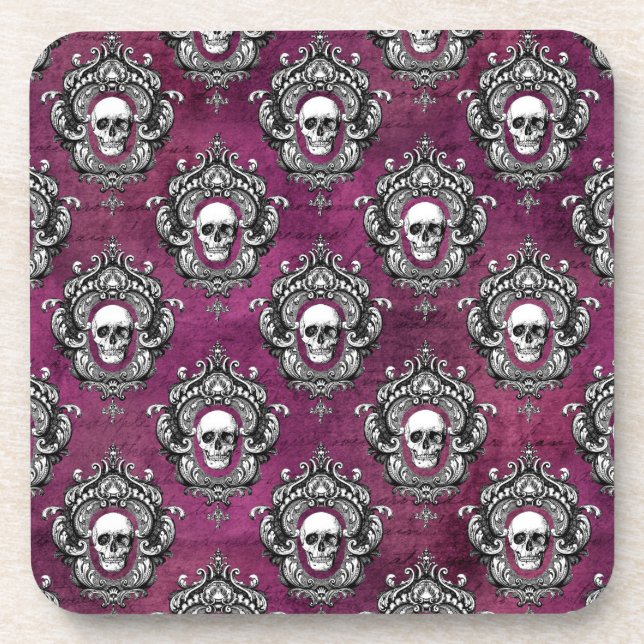 Dessous-de-verre Gothique crâne et violet (Devant)