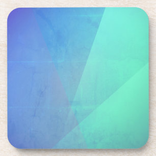 Dessous-de-verre Gradation géométrique turquoise et bleu moderne Aq