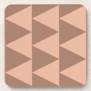 Dessous-de-verre Grand Triangles géométriques Mocha Mousse Dusty ro