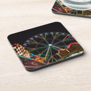 Dessous-de-verre Grande roue de fête foraine la nuit