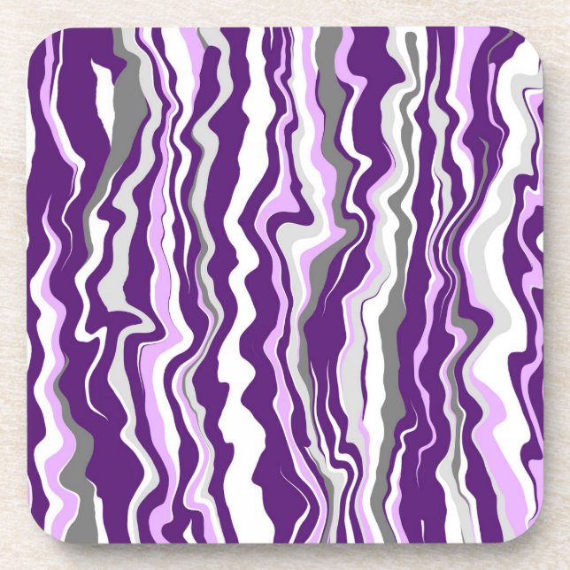 Dessous-de-verre Grandes bandes d'art fluides en marbre violet (Devant)