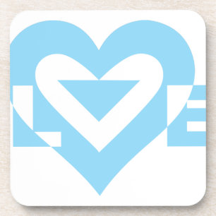 Dessous-de-verre Graphique d'amour cool, Bleu