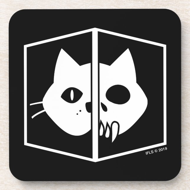 Dessous-de-verre Graphique de chat de Schrödinger (Devant)