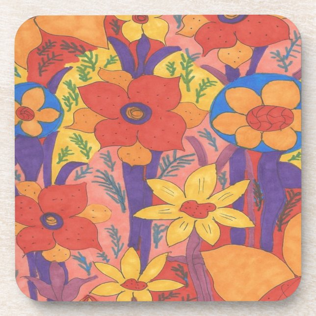 Dessous-de-verre Gras Bohemian Orange Garden Imprimer (Devant)