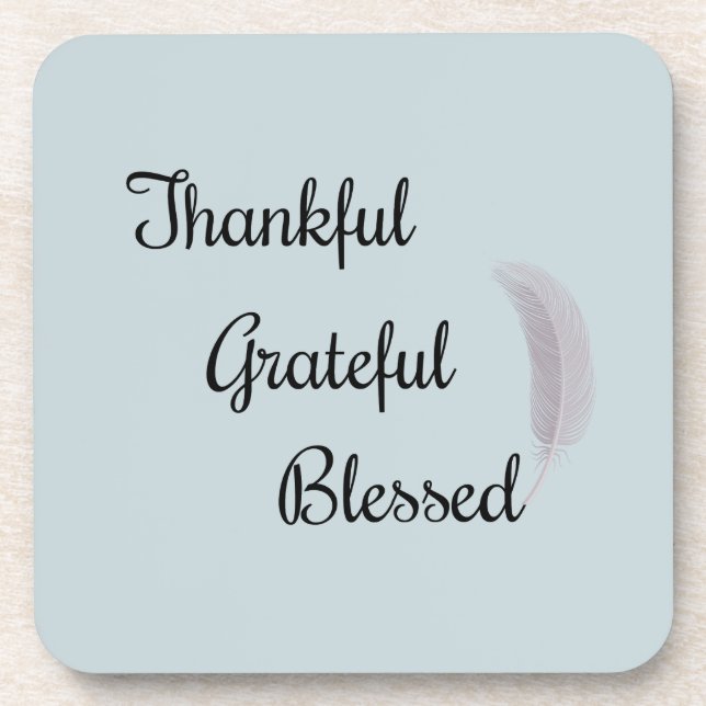 Dessous-de-verre Gratuit Grateful Angel Feather Dusty Bleu (Devant)