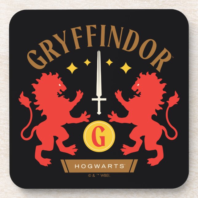 Dessous-de-verre GRAYFFINDOR™ Maison double Lion épée graphique (Devant)