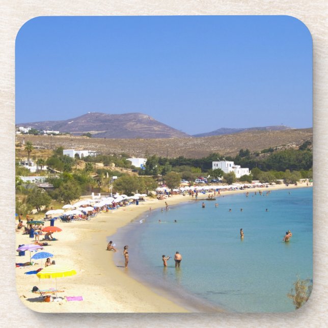 Dessous-de-verre Grèce, île de Paros, plage de Krios au-dessus (Devant)