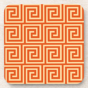 Dessous-de-verre Greek Key, mandarin orange