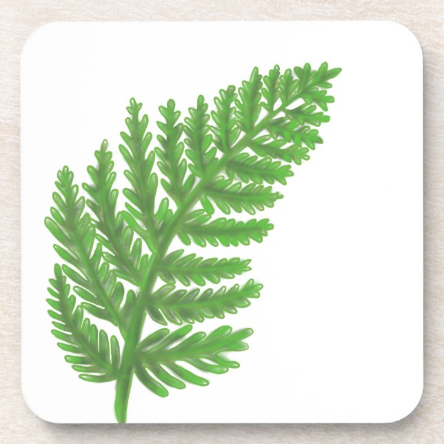 Dessous-de-verre Green Fern, green foliage, botanical pattern (Devant)
