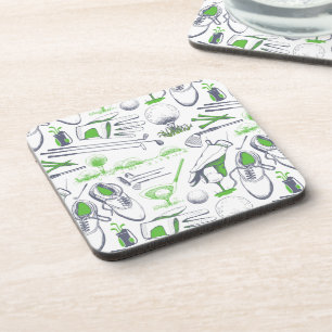 Dessous-de-verre Green Golf Icons Motif