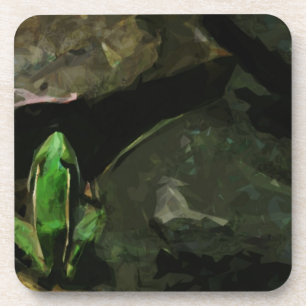 Dessous-de-verre Grenouille léopard du Nord sur les rochers Abstrai