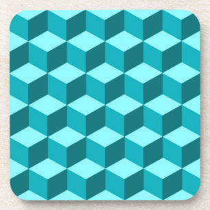Dessous-de-verre Grille diamant moderne, Turquoise, Turquoise et Aq
