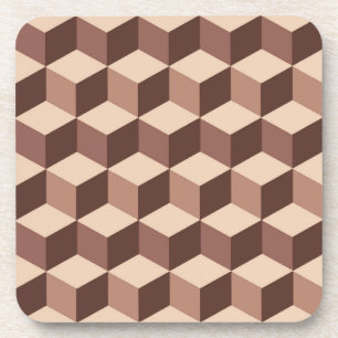 Dessous-de-verre Grille, Taupe, brun et beige modernes de diamant