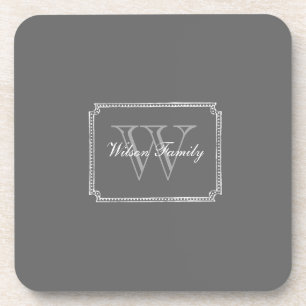 Dessous de verre gris-foncé du monogramme S/6 de