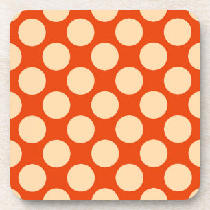 Dessous-de-verre Gros points rétro - orange pâle et mandarine