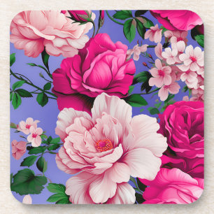 Dessous-de-verre Grosse Fleur rose rétro