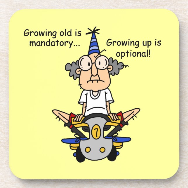 Dessous-de-verre Growing Up est un Humour facultatif (Devant)