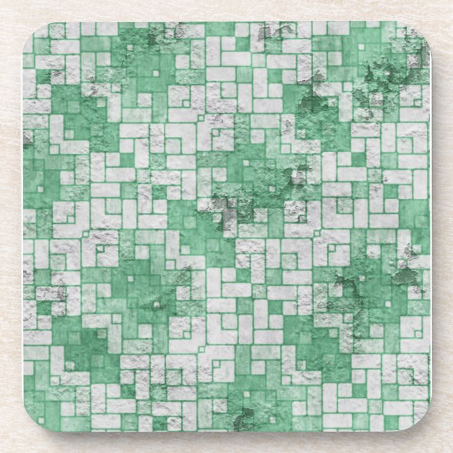 Dessous-de-verre Grungy Green Formes angulaires (Devant)