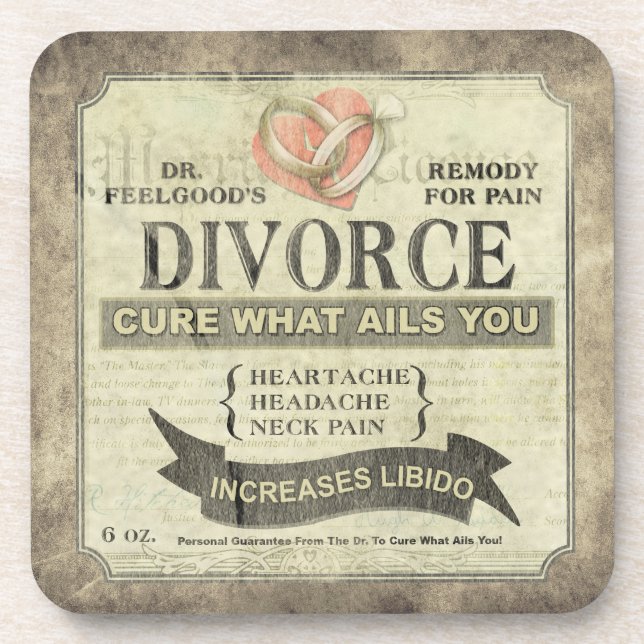 Dessous-de-verre Guérir ce qui vous afflige - Humour du divorce  (Devant)