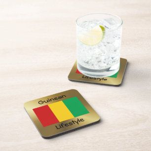 Dessous-de-verre Guinea-Conakry Flag+Text Coaster