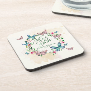 Dessous-de-verre Guirlande personnalisée de papillon épousant des