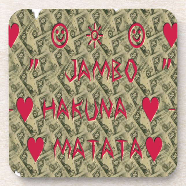 Dessous-de-verre Hakuna Matata Talk Argent Art Design (Devant)