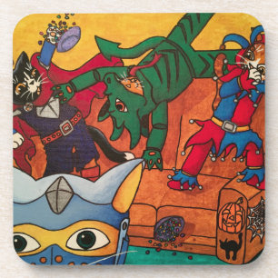 Dessous-de-verre Halloween Chevalier Médiéval Costume Chats