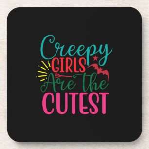 Dessous-de-verre Halloween Creepy Girls Are The Cutest Birthday